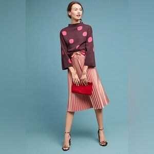 Anthropologie Numph Metallic Polka Dot Pullover